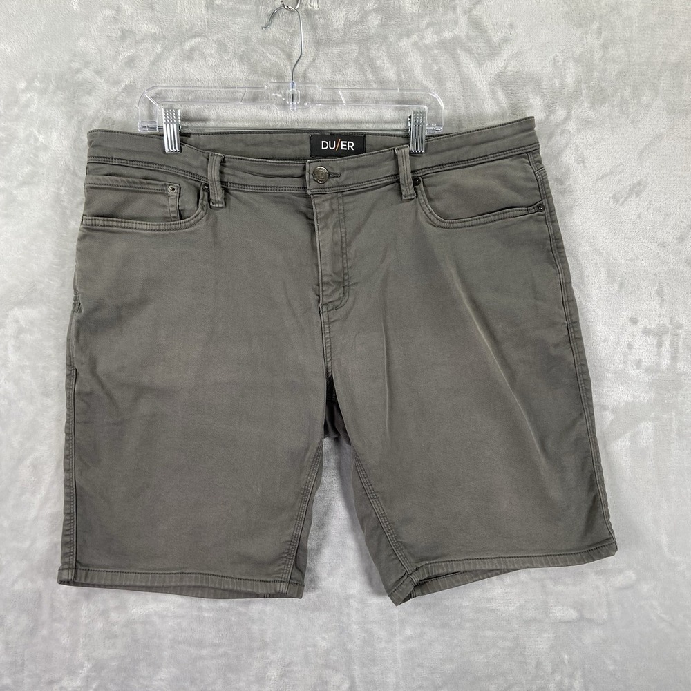 DU/ER Shorts Mens 40 N2X Relaxed Tapered Fit 10" Inseam Gray Performance Outdoor